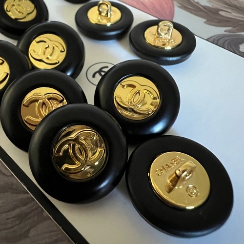Set 4 Knöpfe Chanel CC Ersatzknöpfe Ø 17 mm Metall Knöpfe Knopf Logo Gestempelt - Bild 5 von 12