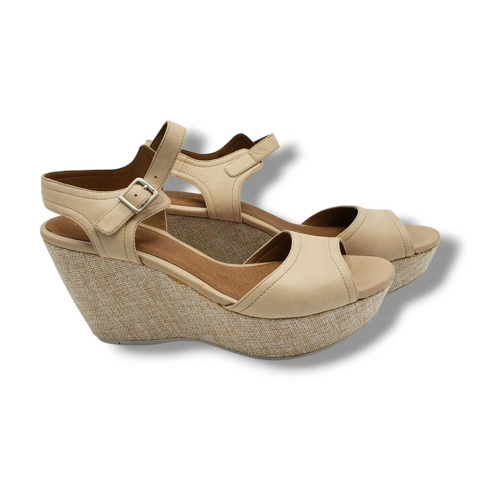 Clarks Artisan Nadene Lola sandali con zeppa donna 11 pelle beige