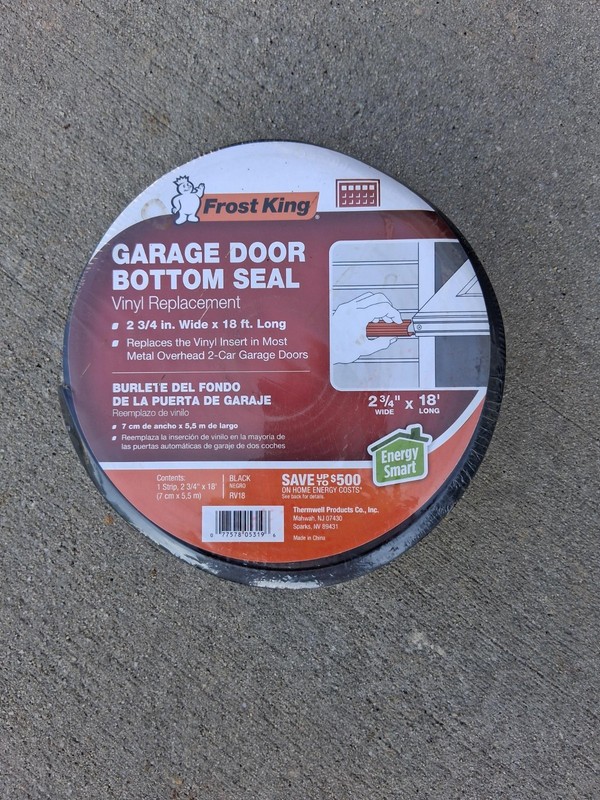 Frost King Garage Door Bottom Seal Vinyl Replacement 2 3/4" wide by 18' long
