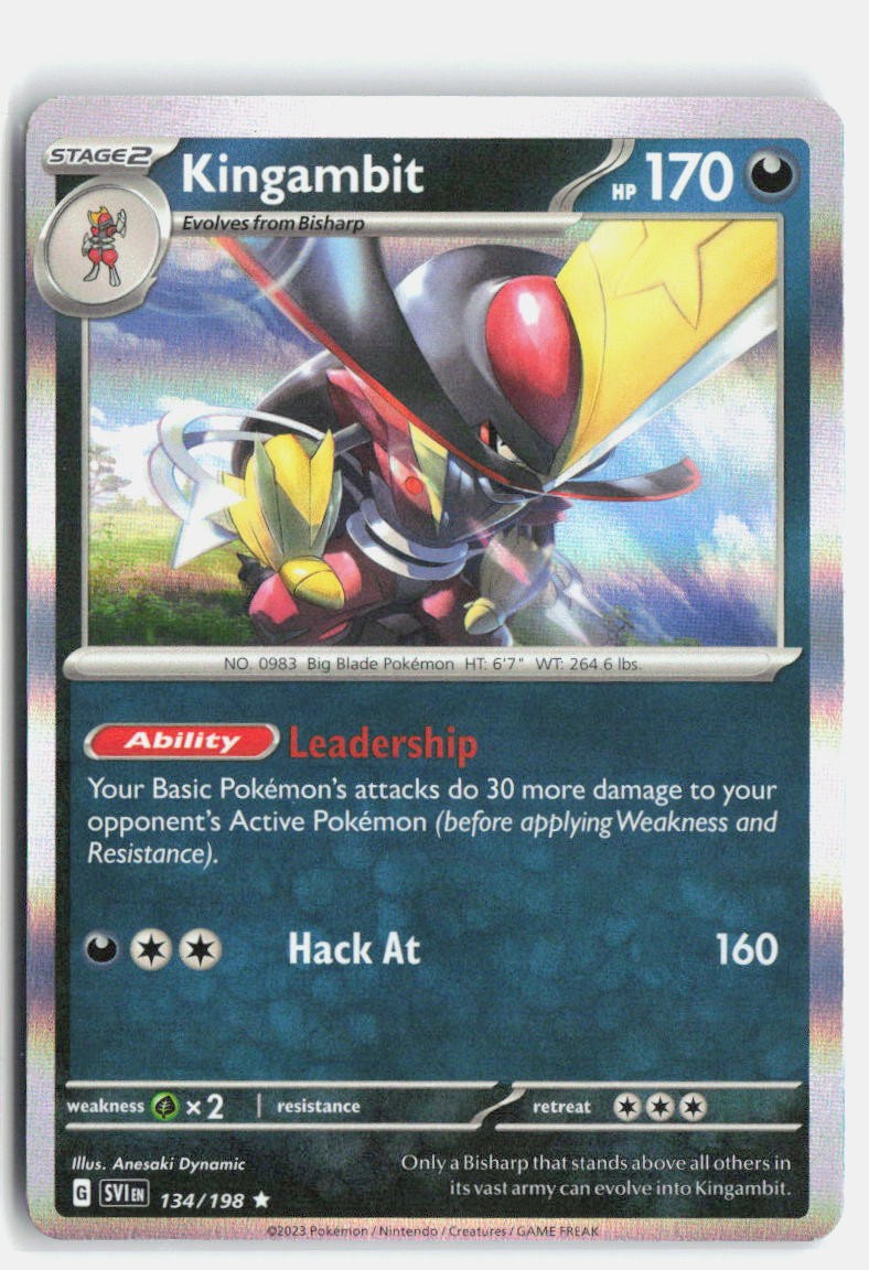 Kingambit 134/198 Scarlet & Violet Rare Pokemon Holo NM