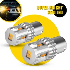 Pair AUXITO 12K 1156 Amber LED Bulb Back Up Reverse Light Turn Signal Lamp