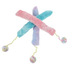 3 Pcs Kitty Plush Kicker Stick with Ball Chewable Cat Toy Indoor Kitten
