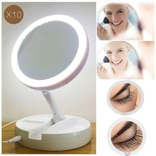 LED Folding Double Sided Makeup Mirror 10x, photo 4