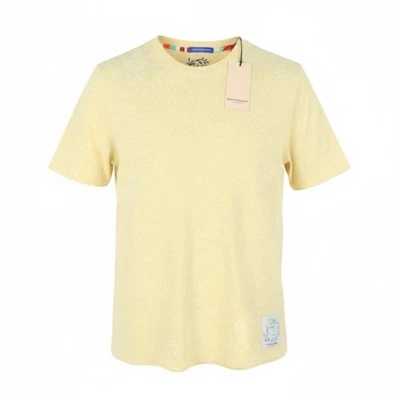 SCOTCH & SODA T-Shirt Homme M Jaune Mélange Coton Col Rond Manches Courtes - Photo 1/4