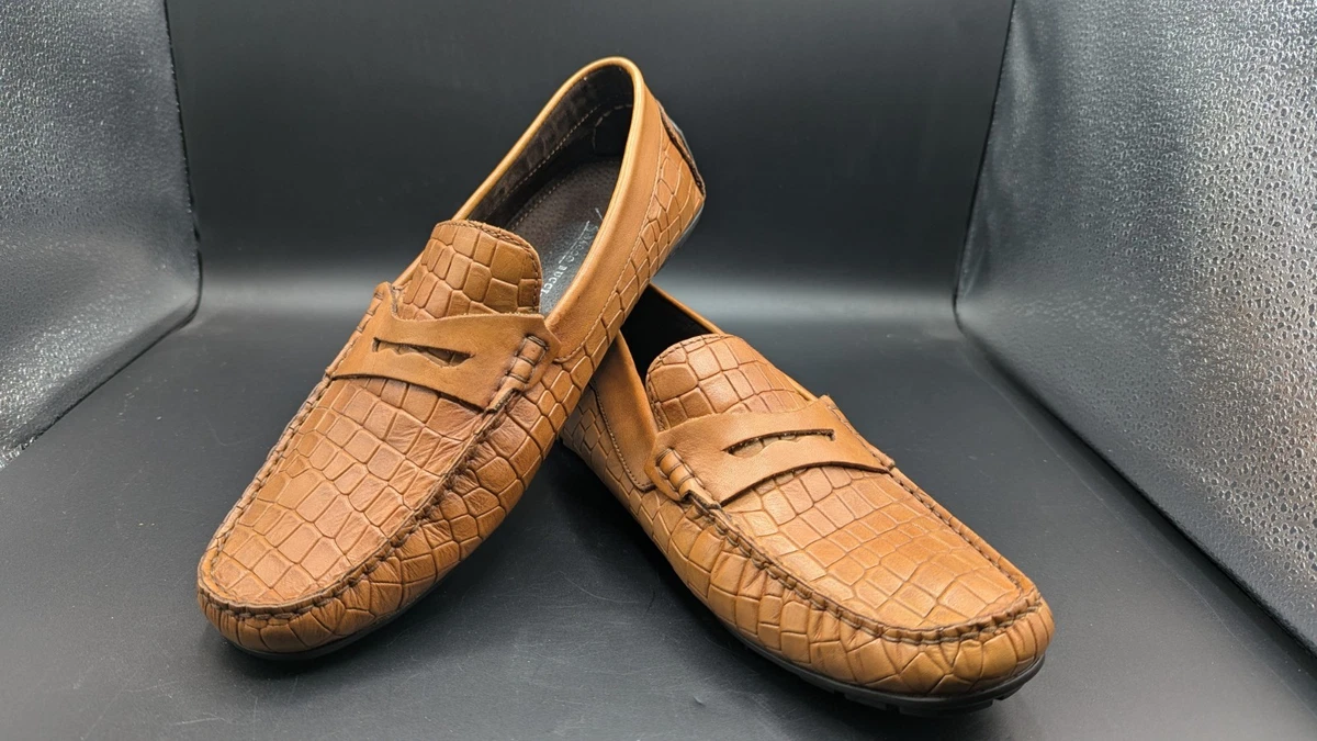 Bacco Bucci Mens Loafers Sz 11W Brown Leather Brown Leather Upper Casual Bacco Bucci Shoes for Men for  main image 2