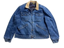 Vintage 1970's Wrangler Denim Blanket Lined Trucker Jean Jacket Cowboy Med USA