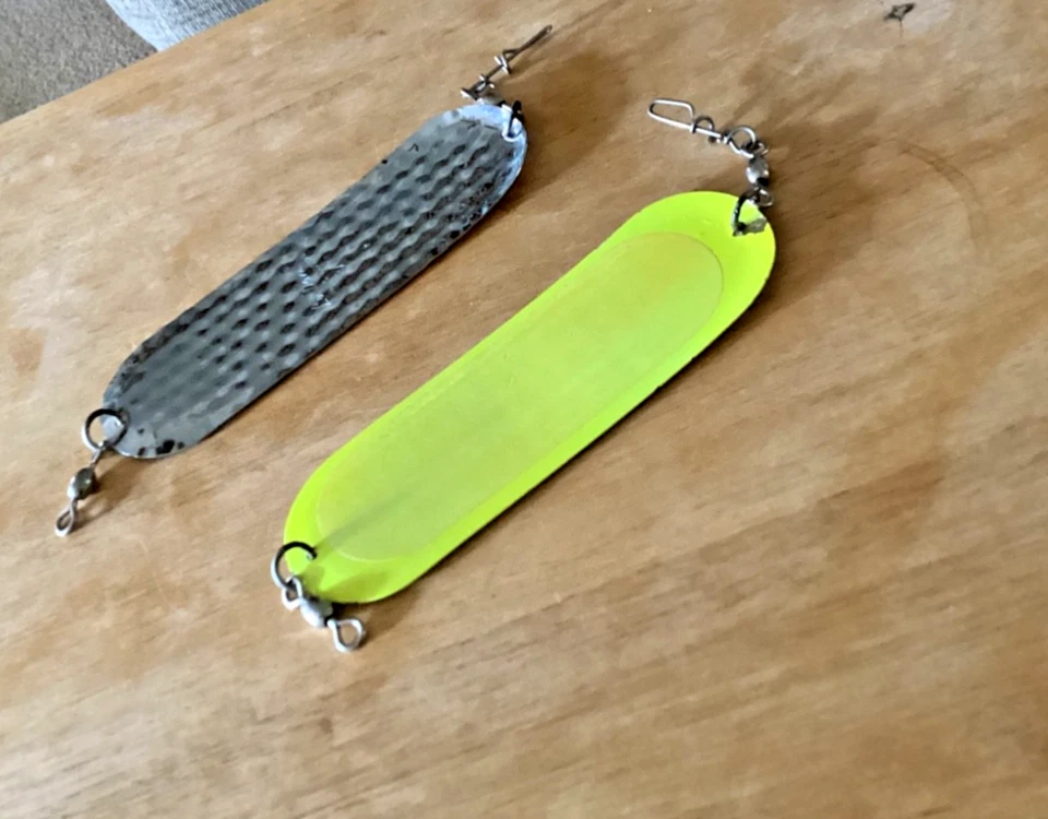 Two (2) Six (6”) Dodgers-ONE each Les Davis (Hammered) & Luhr Jensen (Flash) - Image 2 of 3