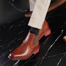 1/3 Reddish-brown And Black Ankle Boots Suit Boots Fit Uncle BJD Doll Shoes