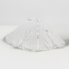 Vtg Sidney Gould USA made Ivory Knit Cape One Size Womens