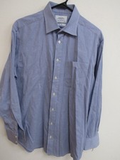 Charles Tyrwhitt Slim Fit Blue Geometric Long Sleeve Button-Up Shirt 17-34