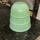 Vintage Fire King Anchor Hocking Jadeite Swirl Beaded Rim Mixing Bowls