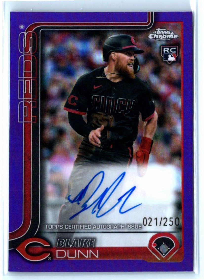 2025 Topps Chrome #RA-BD Blake Dunn Rookie Autographs Purple Refractors #/250