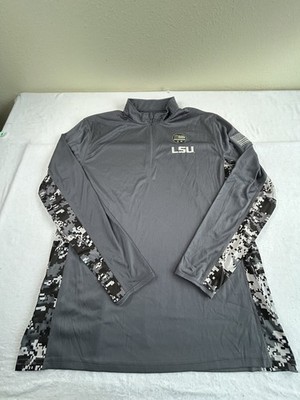 NEW Louisiana State LSU Tigers Colosseum OHT Camouflage LS 1/4 Zip Jacket Sz Lg