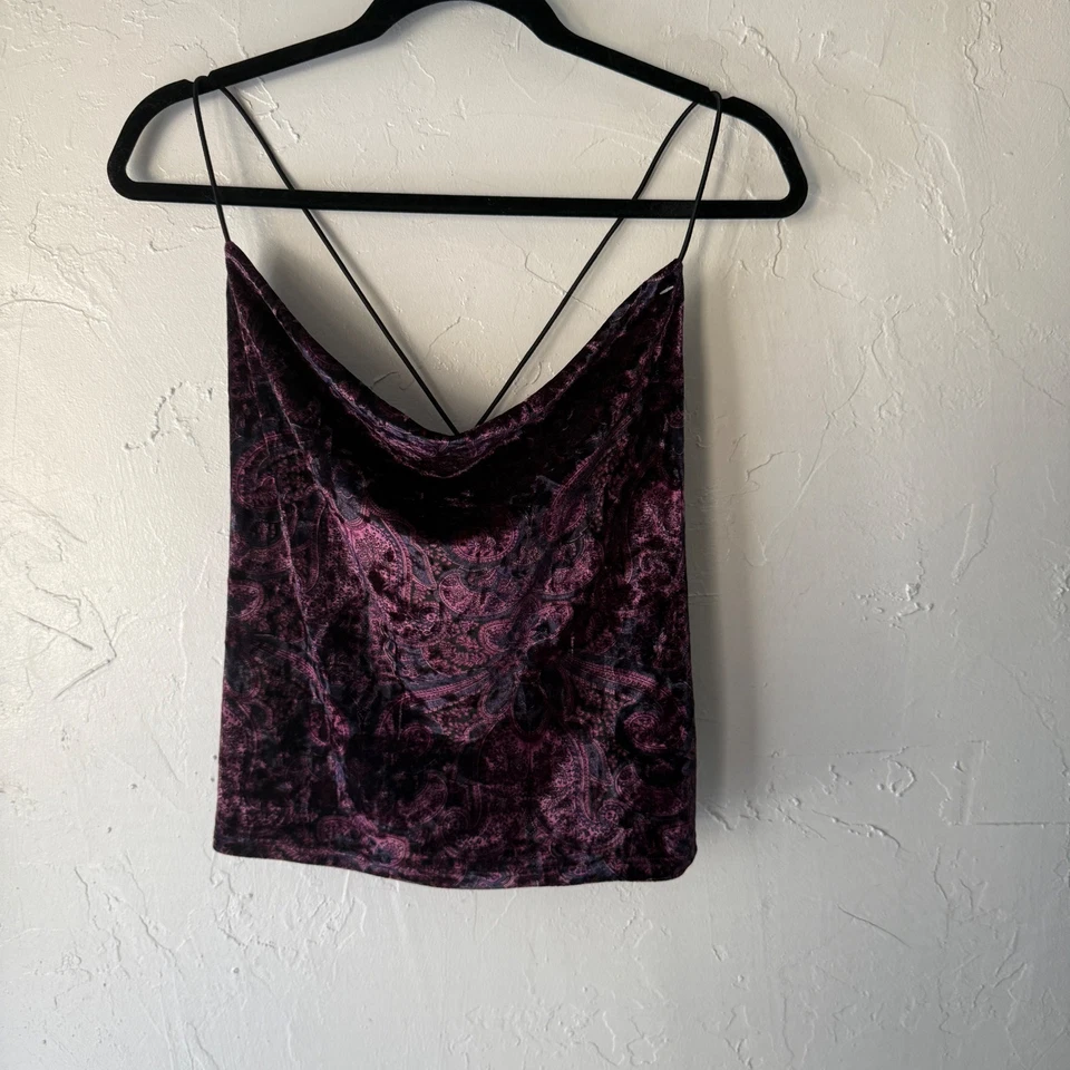 Top Cami Rampage Y2k Terciopelo Burnout Paisley Fairy Grunge M Salir Cachimba Foto 3 de 4