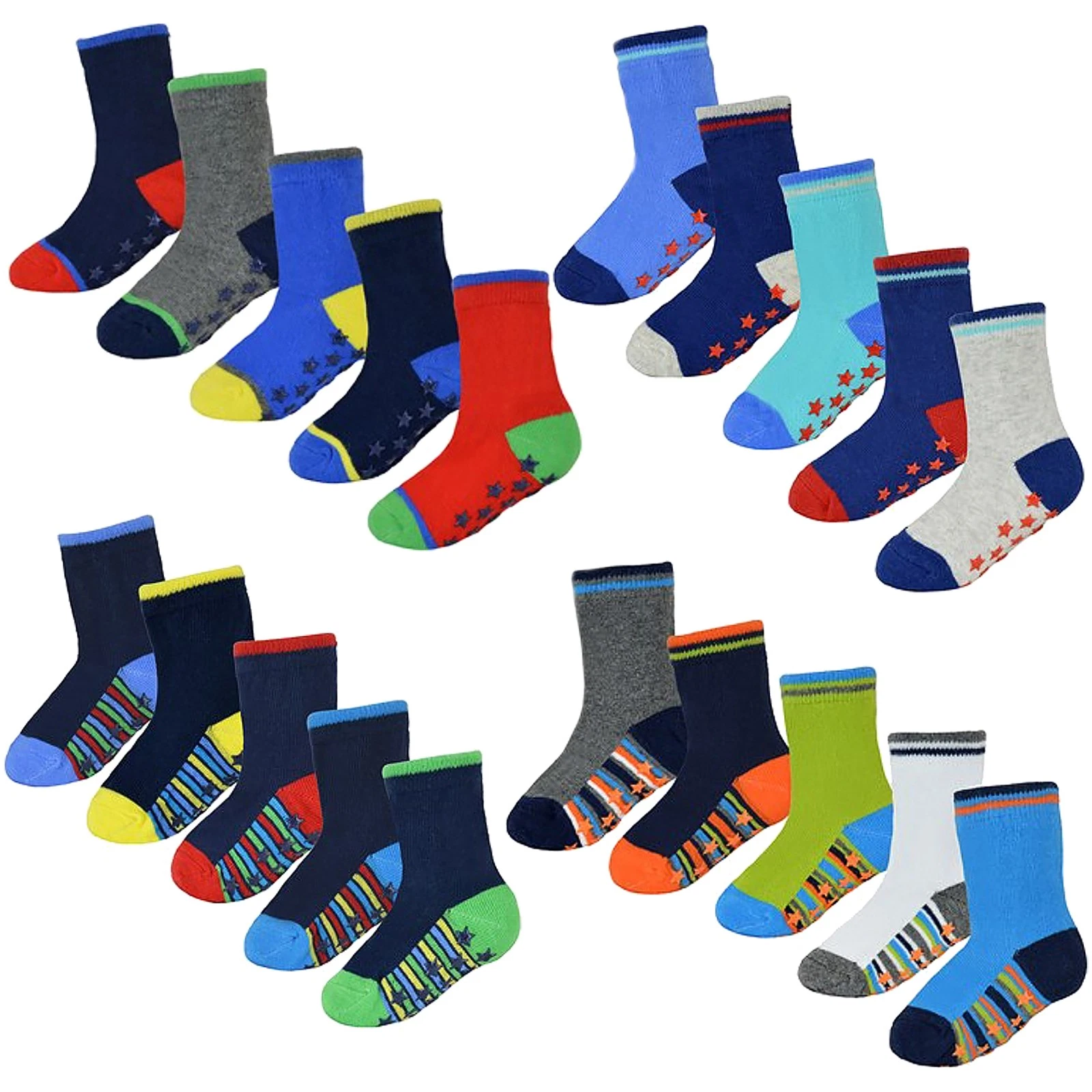 10 Pack Baby Boy Cotton Rich Non Slip Socks with Star Grippers
Opens in a new window or tab