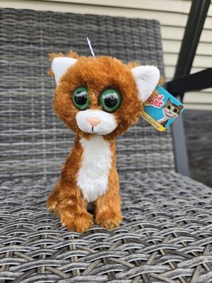 Twisted Whiskers Cat 8'' Plush Stuffed Orange & White Wide Green Eyes Head 2018