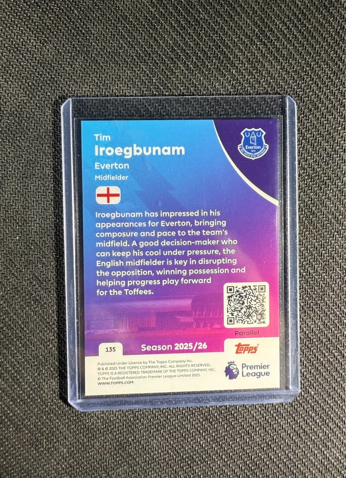 2025-26 Topps Premier League - Tim Iroegbunam /5 RED - Image 3 of 3