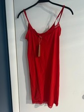 New Skims Fits Everybody Lace Slip Dress in Cayenne Size Large Red Short NWT