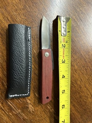 Hiroaki Ohta FK5 friction folder Knife Made In Japan Leather Sheath