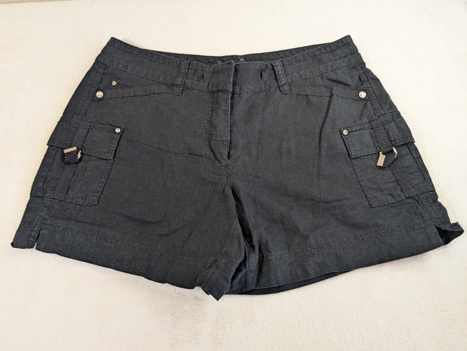 Lote de shorts femininos WHBM tamanho 4 – preto, oliva e bronzeado estilo cargo algemado - Imagem 2 de 4