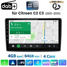 9" DAB+ Carplay Für Citroen C2 C3 2001-2010 Android 15 Autoradio GPS Navi 4+64GB