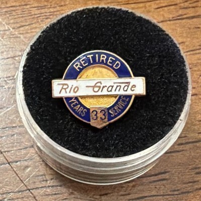 My Rio Pin Without Discription Vintage Jewelry Railroad Lapel Pin Retired RIO GRANDE 37 Year Service 1 ...