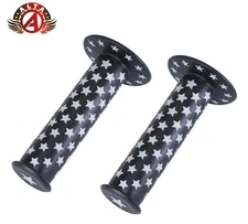 ALTA Star Handlebar Grips 7/8" 124mm Black/White Flanged Lowrider Cruiser BMX.