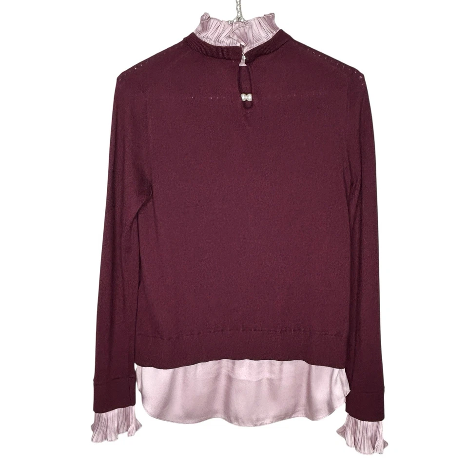 Ted Baker Kaarina Layer Sweater 1 US 4 Coquette Preppy Ruffle Holiday Romantic - Image 2 of 4