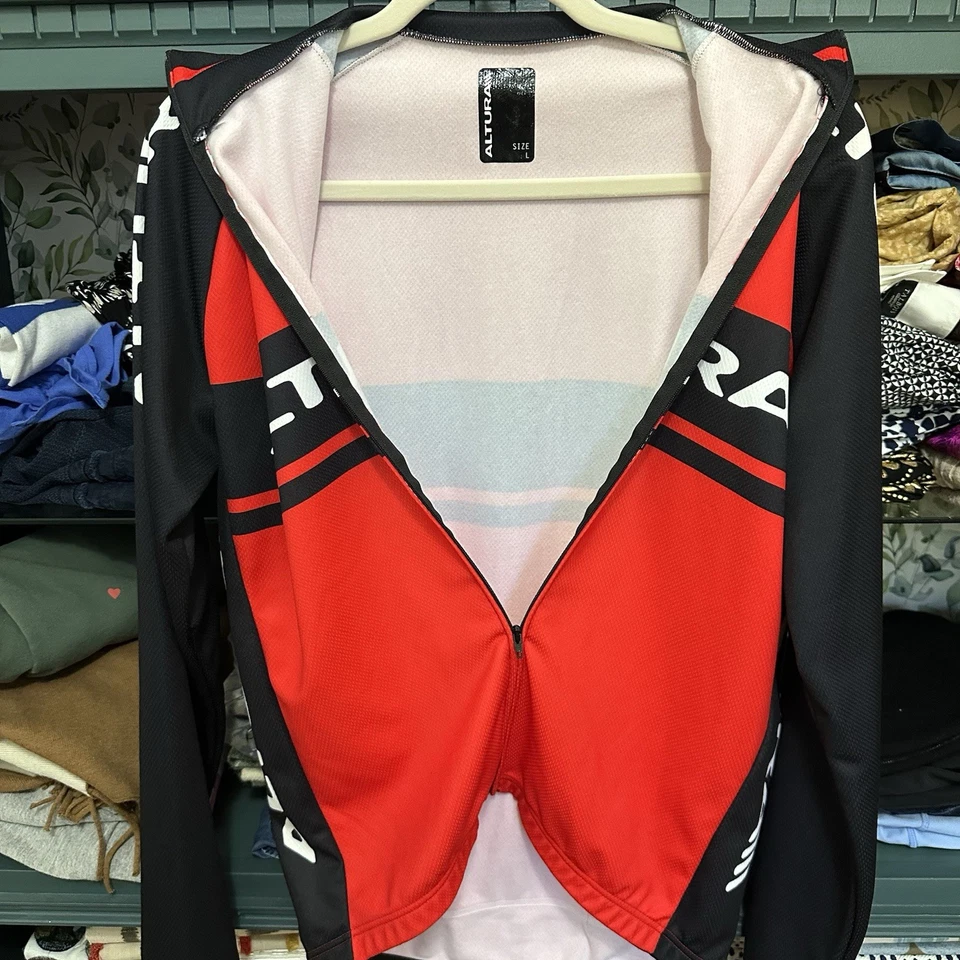 Camiseta de ciclismo Altura Team manga larga roja/negra cremallera completa talla L Foto 4 de 4