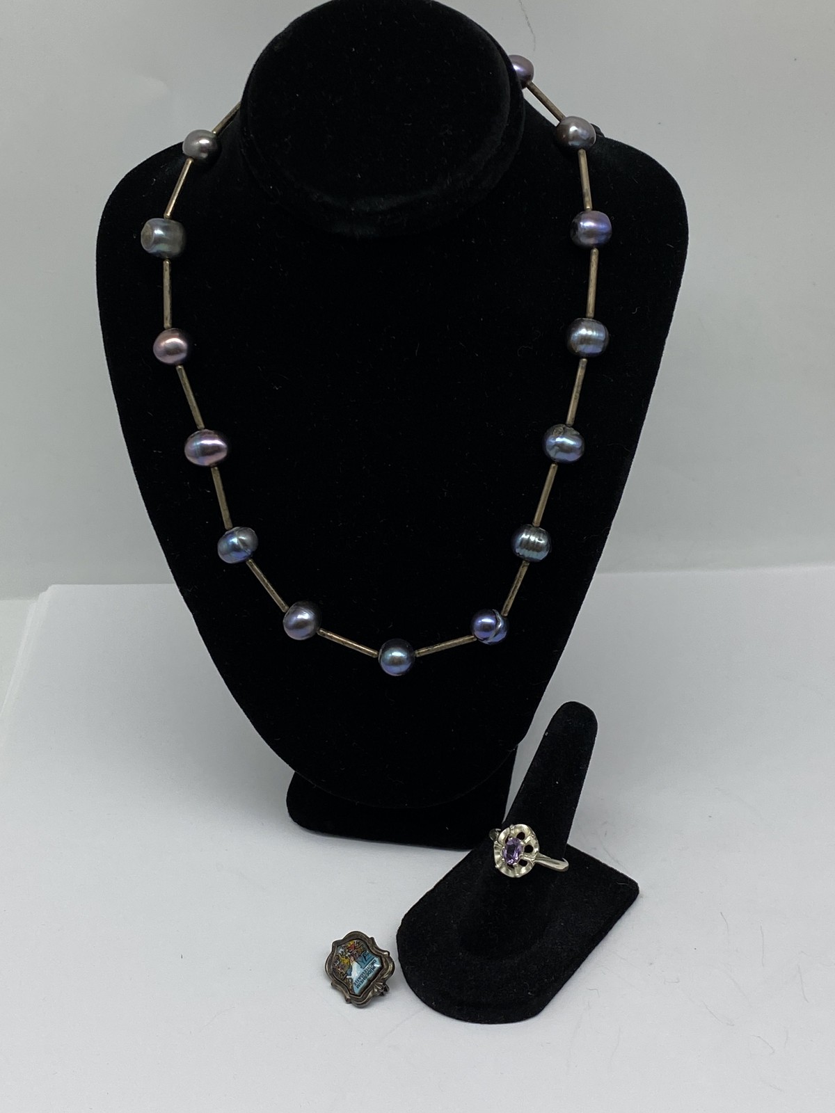 Sterling Silver Assorted Ring Brooch Necklace Jew… - image 4