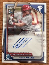 2024 Bowman Chrome 1st Aidan Miller Auto Phillies #CPA-AMI Phillies *READ*