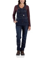 CARHARTT Rugged Flex Denim Double-Front BIB Overalls Women  s Sz Medium