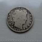 1892 Silver Barber Quarter Good #P