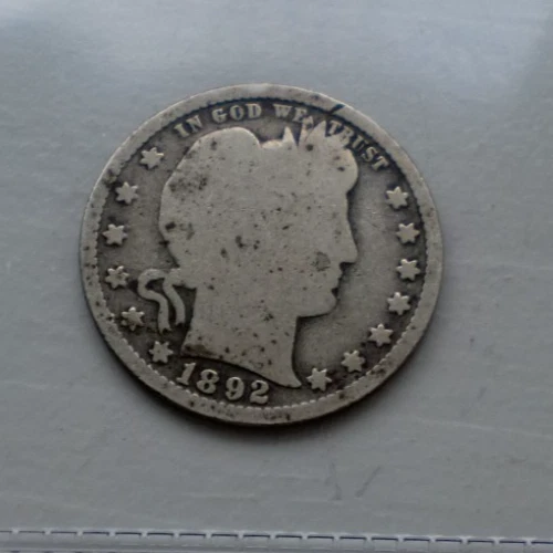 1892 Silver Barber Quarter Good #P