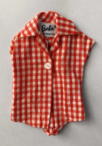Vintage Barbie #961 "Picnic Set" 1959-61 Red & White Checked Body Shirt