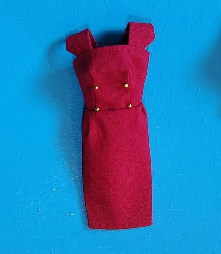 Vintage Look Barbie Dress/Sheath With Gold Buttons, Maroon