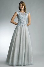 Embroidered Lace Ballgown in Scarlet
