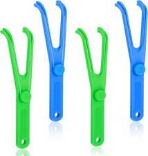 Reusable Dental Floss Holder 4 Pack Flosser Handle with 2 Color Options Blue and
