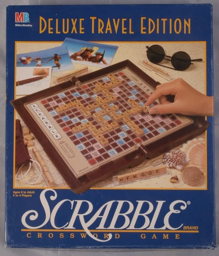 Milton Bradley SCRABBLE Deluxe Travel Edition 1999 Crossword Game Complete Vntg