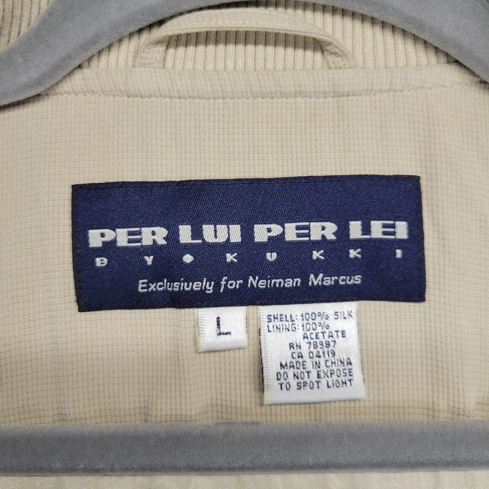 Per Lui Per Lei Jacket Mens Large Silk Bomber Timeless Luxury Capsule Wardrobe - Image 4 of 4