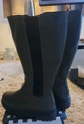 ULLA POPKEN schöne khaki/grüne Weitschaft- Lederstiefel Gr.42 NEU