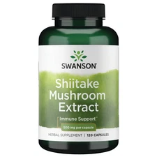 Swanson Shiitake Mushroom 4:1 Extract for Immunity Support 500 mg 120 Capsules