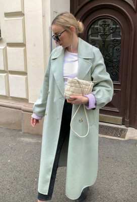 zara green long coat