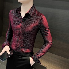 Men's Shirt Long Sleeves Spring New Handsome High-end Shirt Casual Tops Slim Fit