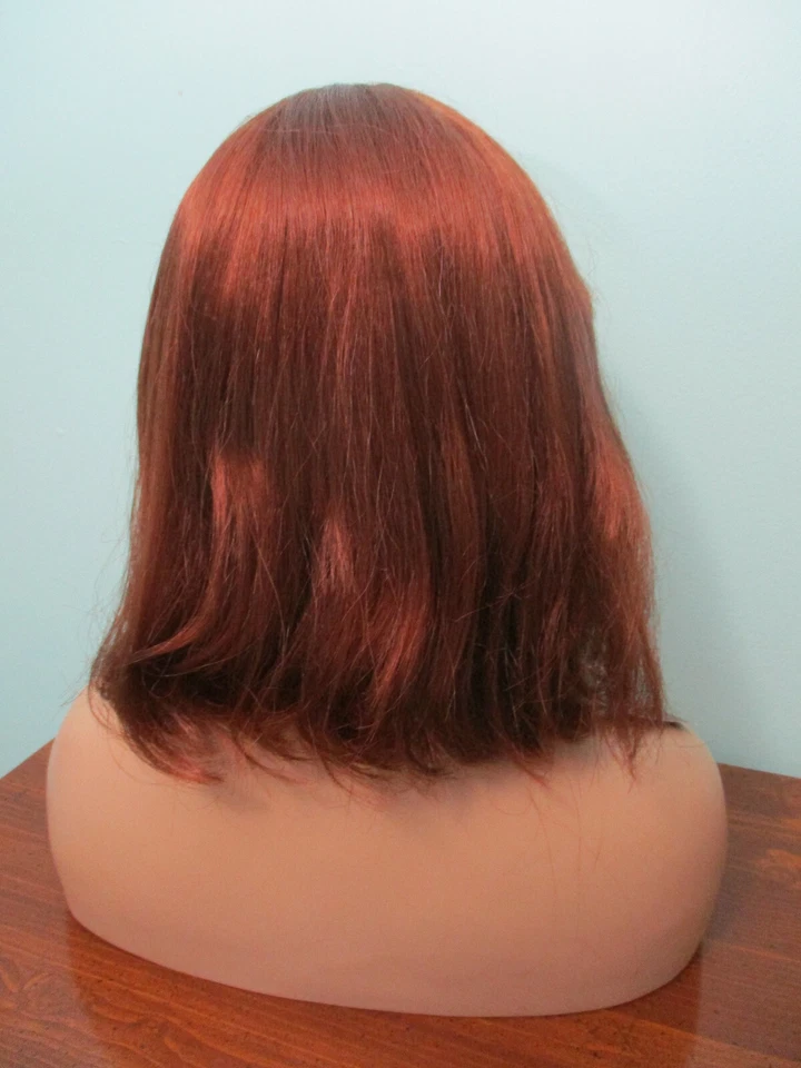 14" red brown / auburn straight medium length PAGE cut WIG by SEPIA / WEST BAY - Image 4 of 4