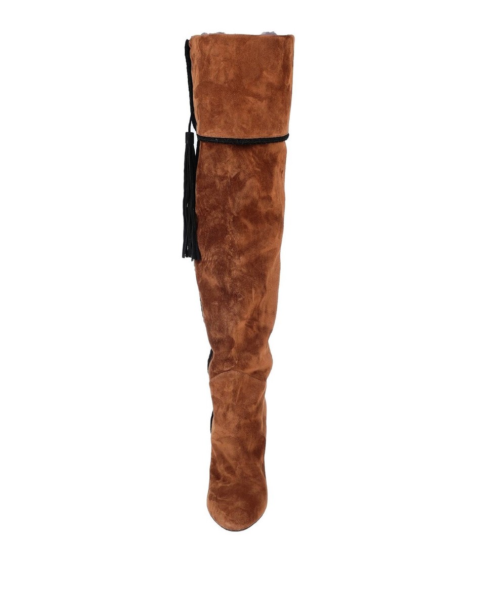 New $2882 Saint Laurent Paris Brown Suede Tassel Boots It 37 - US