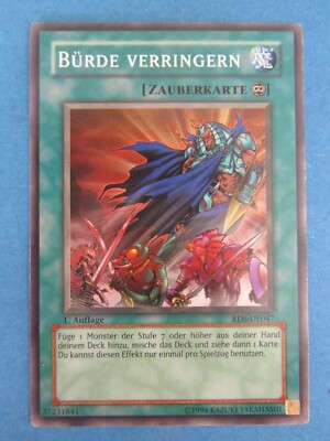 Yugioh Karte - Bürde verringern - RDS-DE047 - 1. Auflage - Common - Deutsch