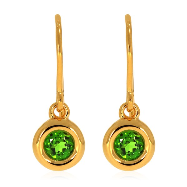 Xen OhrhäNger Mit Chromdiopside Ca. 0,6 Ct. Vergoldet-image