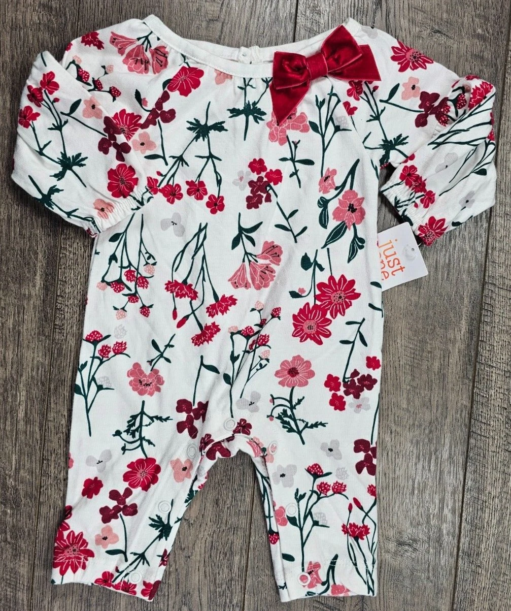 Baby Girl Clothes New Just One You Carter's Newborn Red Floral Outfit