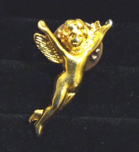 Set of 3 Goldtone Metal CHRISTMAS Angel Lapel Pins Brooches with Postbacks - EUC - Picture 4 of 7